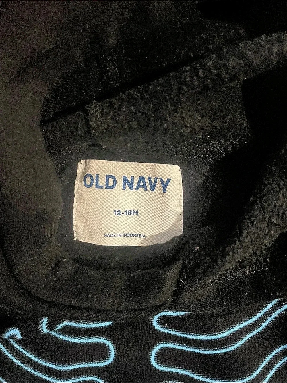 Halloween Old Navy Kids Skeleton bones Graphic Hoodie Black & Blue Baby 12-18M